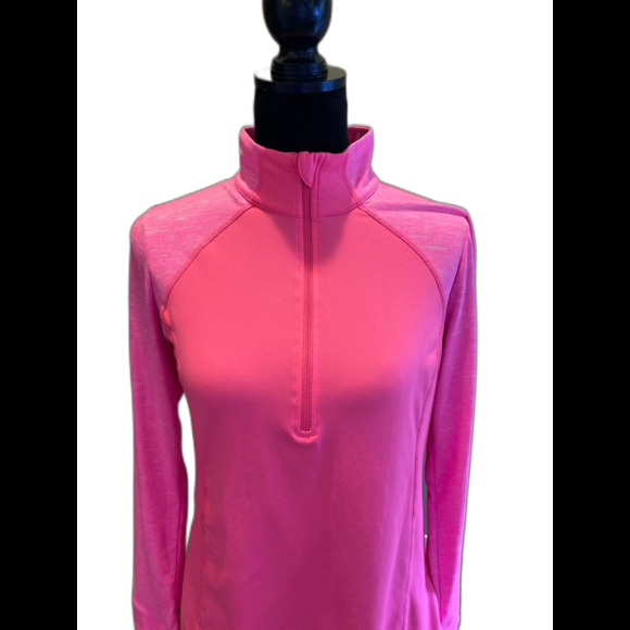 Xersion Jacket Size Medium Semi Fit Hot Pink 3/4 Zip Thumb Holes Stretchy - Picture 2 of 10